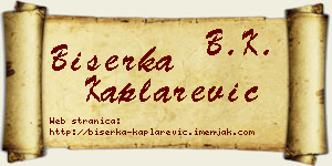 Biserka Kaplarević vizit kartica